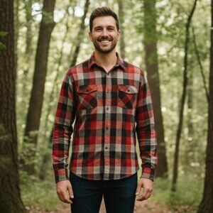 J.Crew Plaid Flannel Button-Down Shirt, Size L